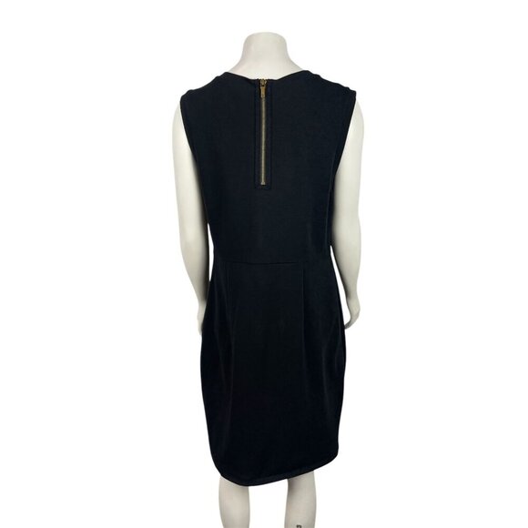 Tory Burch Sheath Dress Large Sleeveless Black Exposed Back Zipper - Picture 3 of 7